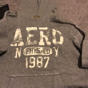 Grey Aeropostale pull over hoodie
